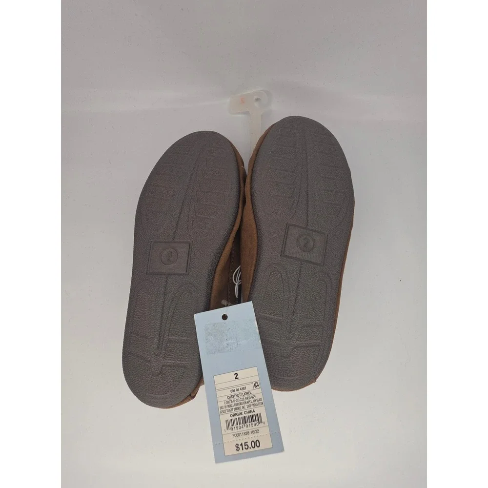 Cat‎ & Jack Lionel Moccasin Slippers Brown Kids Size 2